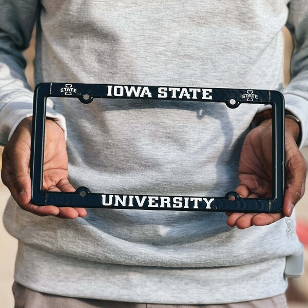 Strand Art Co. I-State Black Metal License Plate Frame